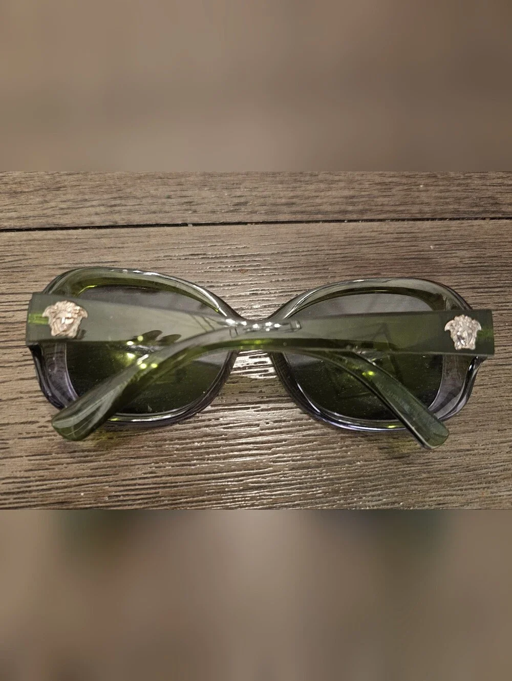 Versace Oversized Women's Sunglasses - Olive Green Frame with Dark Lenses